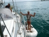 Ingrid und Fritz mit ihrem Schlauchboot