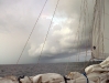 Ein Squall kommt auf zu! Wie man sieht mit viel Regen.